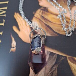 Nimue amethyst and blue kyanite necklace